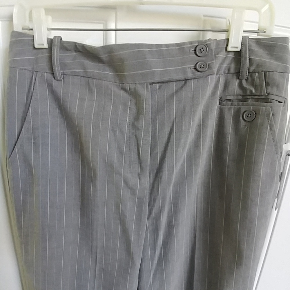 Larry Levine Grey pinstripe Straight leg pants 10